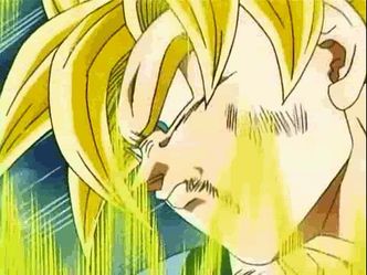 Where is Goku when he transforms into a Super Saiyan for the first time?