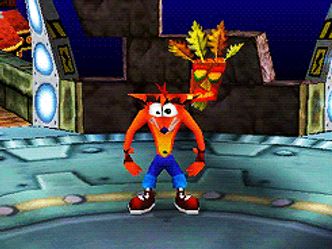In the early days, which character was the intended "brand mascot" of the PS1, to compete with Mario & Sonic?