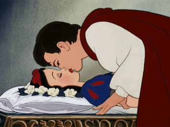 What does the Evil Queen give Snow White that causes her to fall asleep?