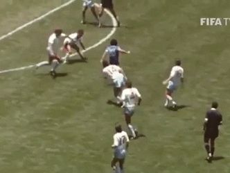 In which year was the infamous "Hand of God" goal scored by Diego Maradona against England?