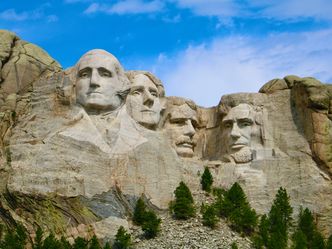 Which president is NOT featured in this monument?