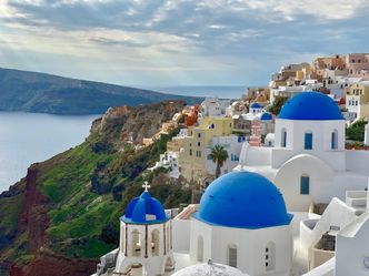 Perhaps the most famous view from Greece is that of Santorini. Do you know where that is?