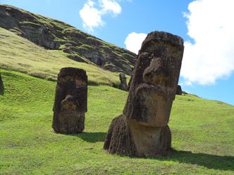 On which island can you find these monolithic stone statues?