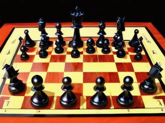 What is the initial position of the white king and queen on the chessboard?