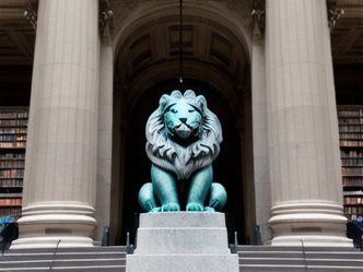 What is the nickname of NYC's public library lions?