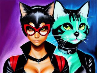 Which 2004 film features Halle Berry as a vigilante cat-themed superhero?