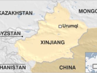 What ethnic group constitutes roughly half the population of Chinese central Asia?