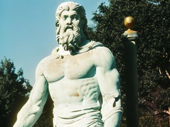 Which wonder was a statue dedicated to the Greek god of the sky?