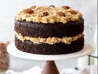 German chocolate cake, a layered cake filled and topped with coconut pecan frosting. What country did it originate in? 