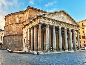In the 17th century, in order to make the Pantheon more resemble a church, what was added to the building?