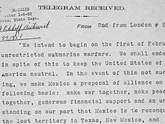 The Zimmermann telegram urged which country to attack the United States?