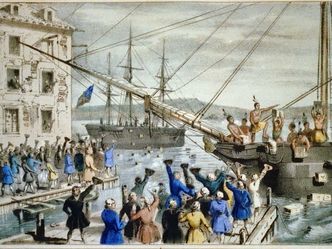 In 1773, tea was dumped into a harbor as a political protest. What were they protesting?