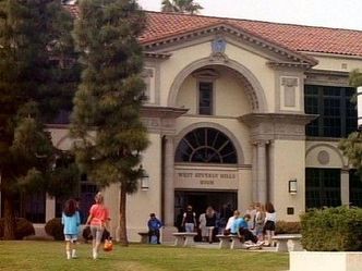 What was the name of the high school attended by the main characters in "Beverly Hills, 90210"?