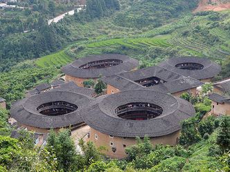 Which is a traditional earth building in China's Fujian province?