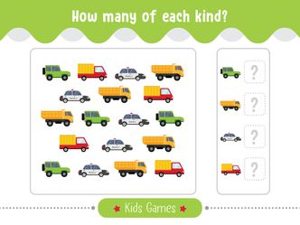 Count the cars by color and reorder the boxes with the correct number.