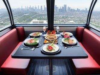 Which restaurant suspends diners in the air?