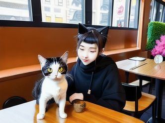 Which cafe is known for its feline companions?