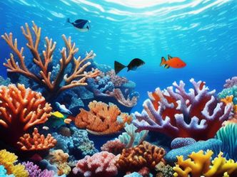 Which geographical feature is an underwater ecosystem characterized by colorful marine life?