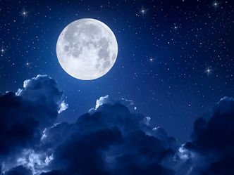 Moon in the dark sky shines because ____