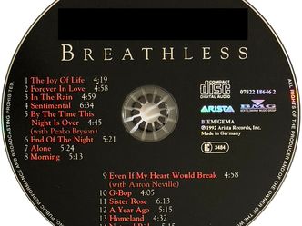 Who released Breathless album in 1992?