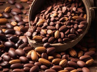 Approximately how many cocoa beans are required to make 1lb/450g of chocolate?