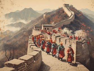 The Great Wall of China stretches over how many miles?