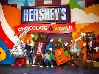 Where is the town of Hershey located, known as "The Sweetest Place on Earth" due to its famous chocolate factory?