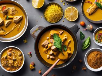 What gives many curries their distinctive bright yellow colour? 