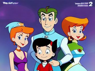 Which cartoon features a futuristic family with a robot maid?